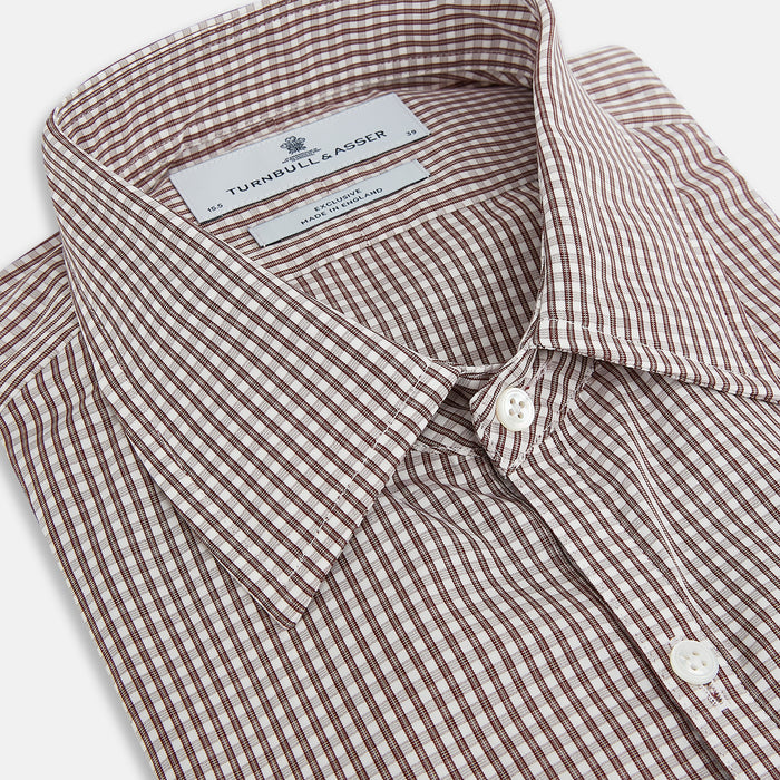 Burgundy Micro Check Westminster Shirt Image 1