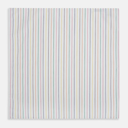 Rainbow Double Pinstripe Hand-Rolled Handkerchief