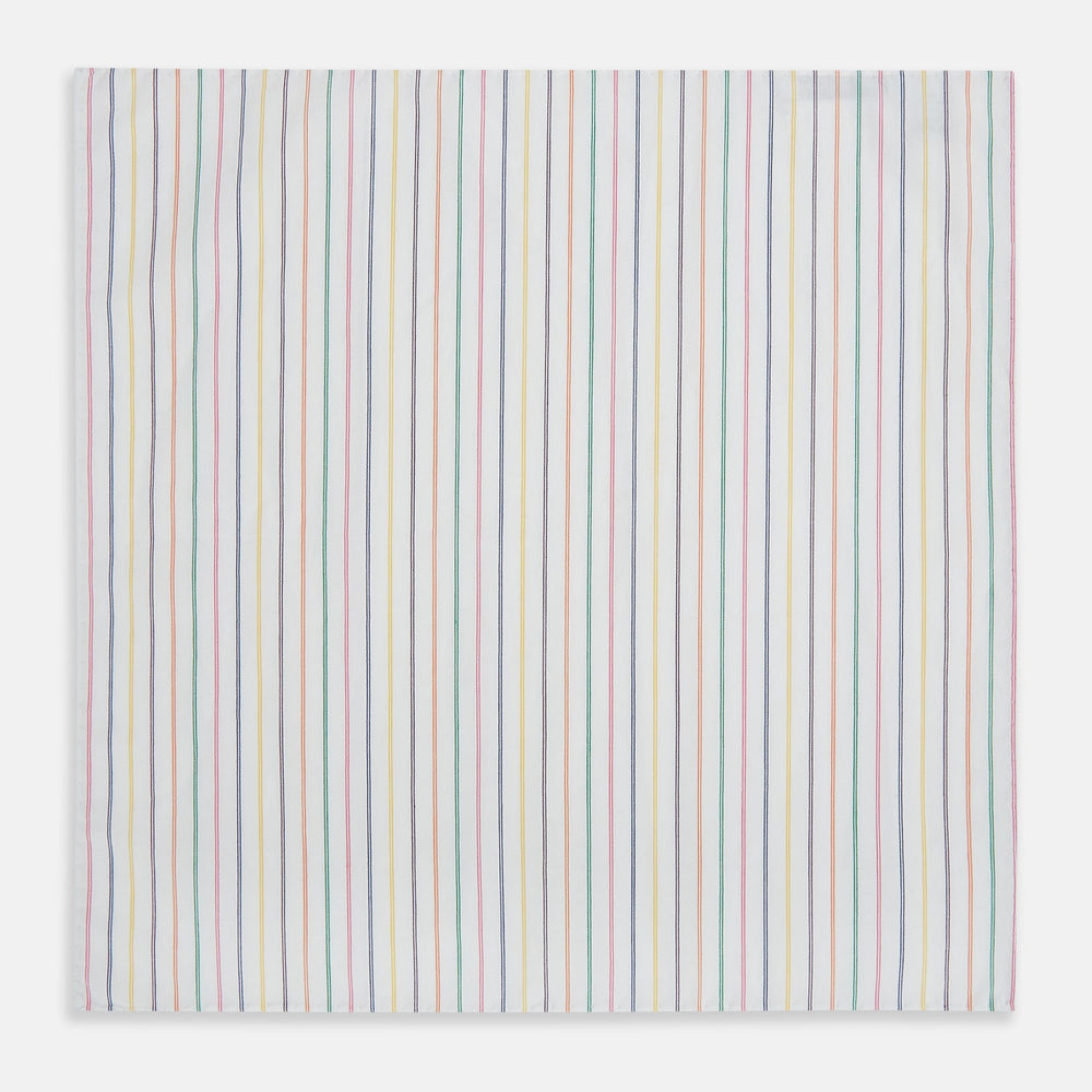 Rainbow Double Pinstripe Hand-Rolled Handkerchief
