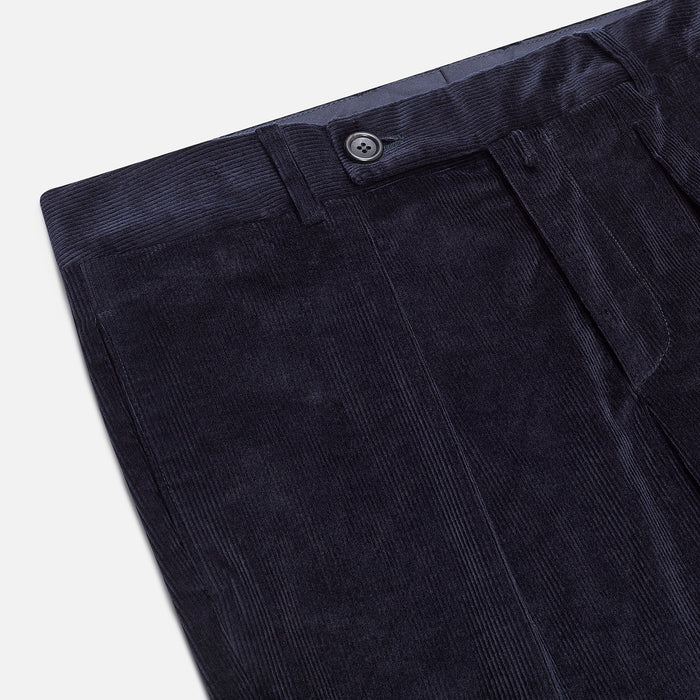Navy Corduroy Edward Trousers Image 1