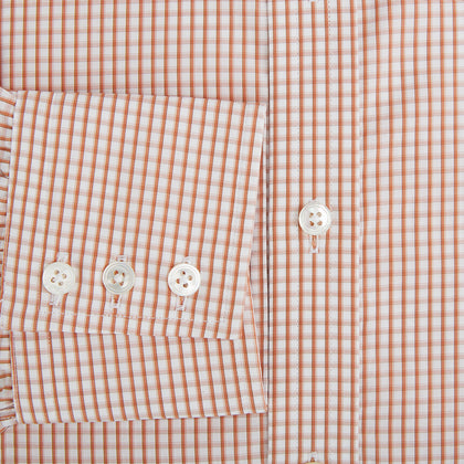 Orange Micro Shadow Check Mayfair Shirt Image 3
