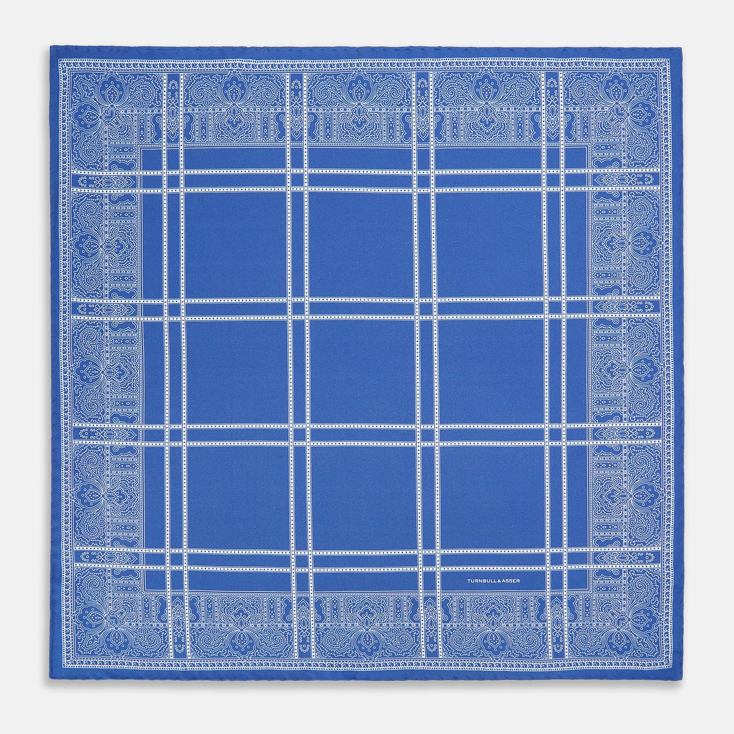 Image 9 of product Avio Blue Paisley Bandana Patterned Silk Pocket Square