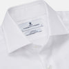 View 2 of product The Turnbull & Asser White Herringbone Tailored Fit Shirt with a Kent collar is displayed against a white background.