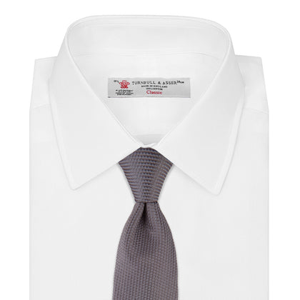 Dark Grey Plain Woven Lace Silk Tie