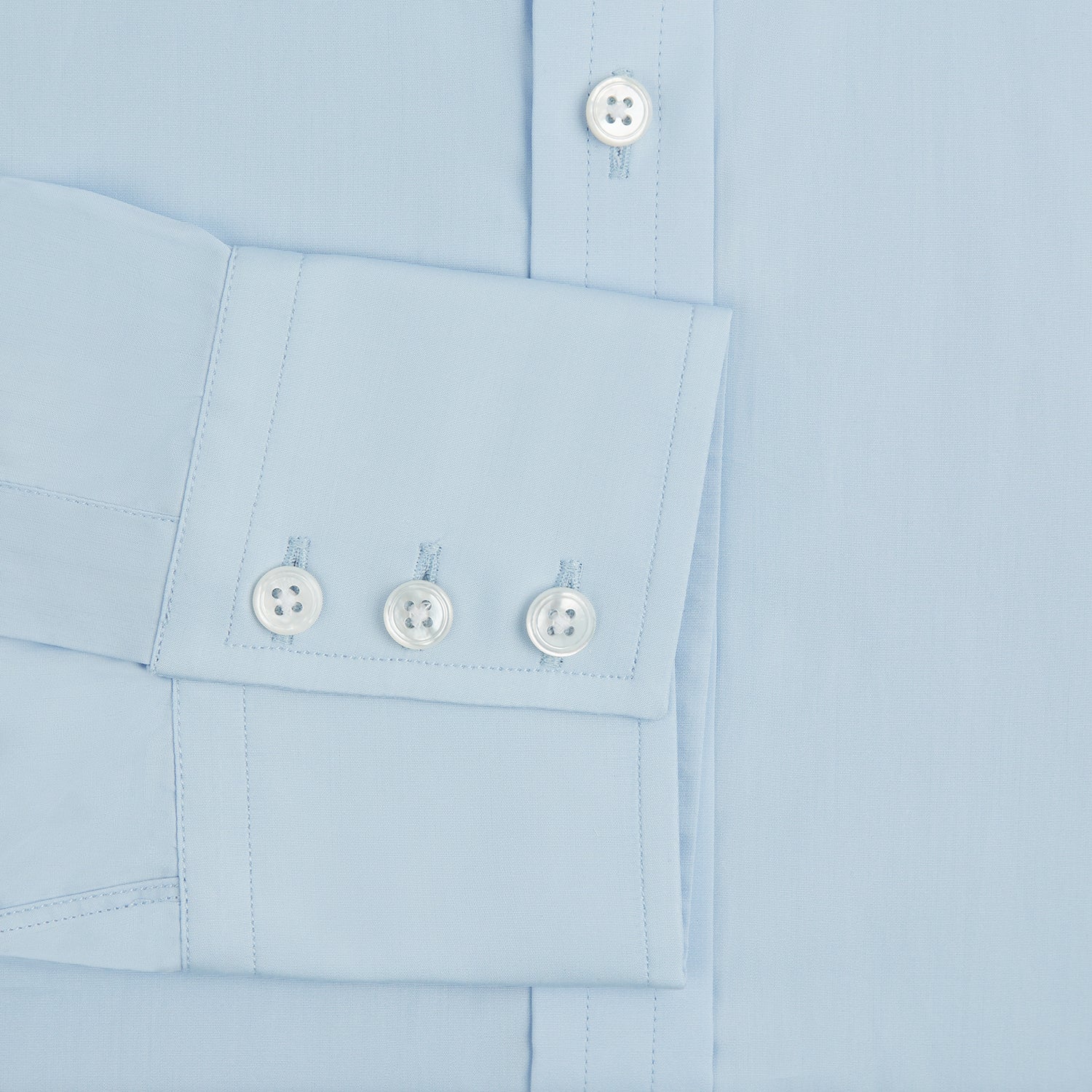 Light Blue Sea Island Quality Cotton Shirt with T&A Collar and 3-Button Cuffs