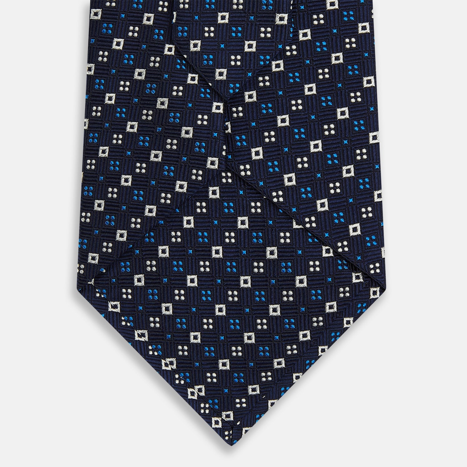 Image 3 of product Blue and White Geometric Silk Tie