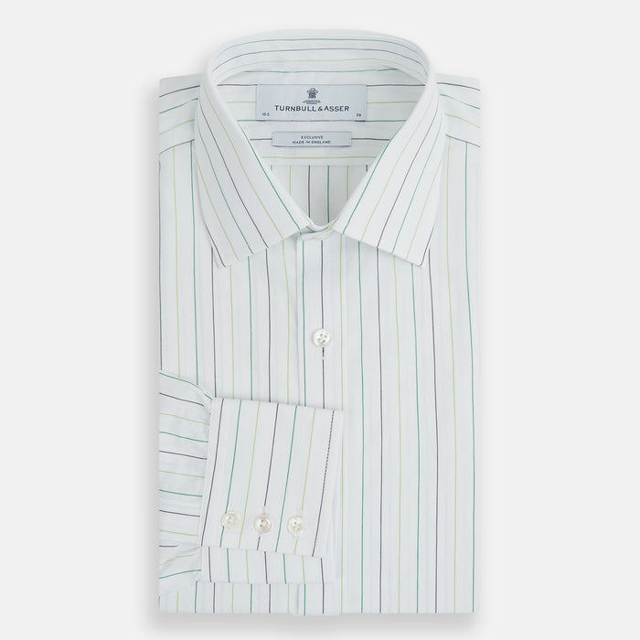Green Wide Pinstripe Mayfair Shirt Image 4