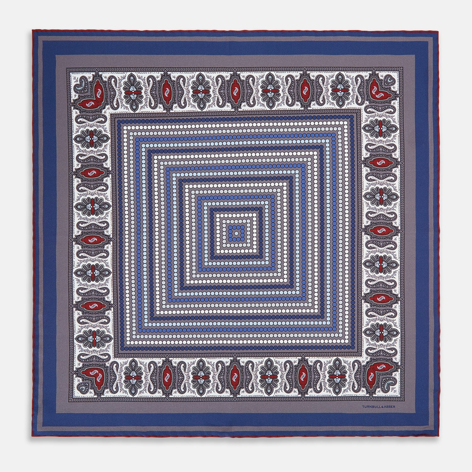 Image 9 of product Ash Dots and Paisley Silk Pocket Square
