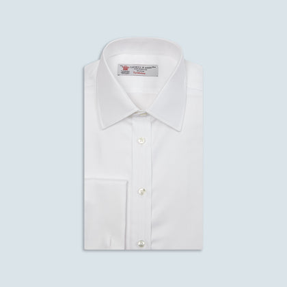 White Oxford Shirt with T&A Collar and Double Cuffs