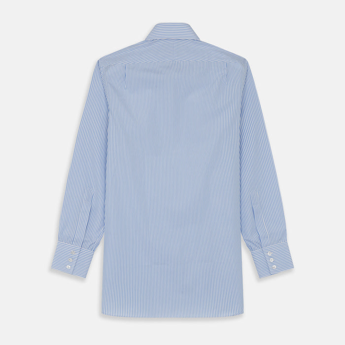Light Blue Bengal Stripe Shirt with T&A Collar and 3-Button Cuffs Image 2