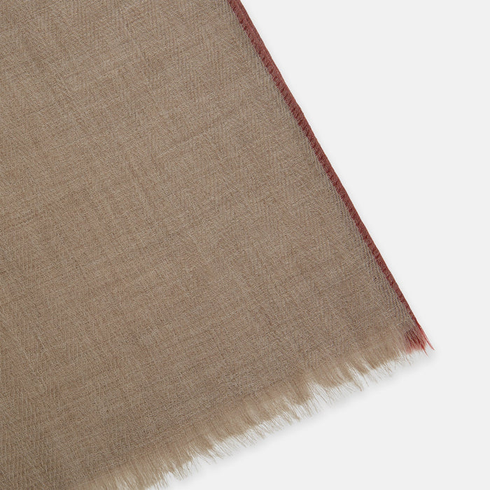 Camel and Cognac Cashmere Scarf Image 1