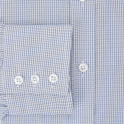 Blue Micro Graph Check Mayfair Shirt Image 3
