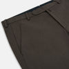 View 2 of product A pair of moss green Henry B trousers by Turnbull & Asser, crafted from Italian cotton with a straight-leg cut, belt loops, and a flat front, displayed against a plain white background.