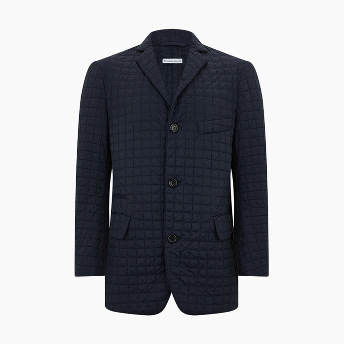 Fulham Navy Single-Breasted Quilted Blazer Image 4
