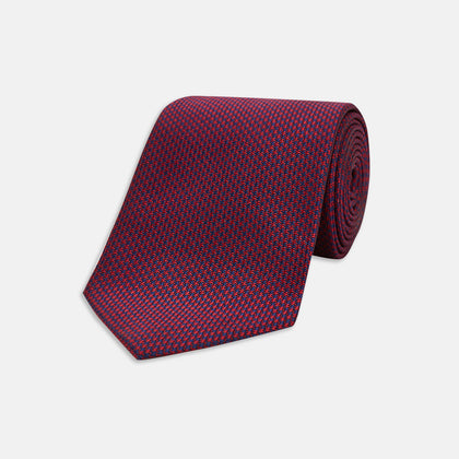 Burgundy Houndstooth-Silk Tie
