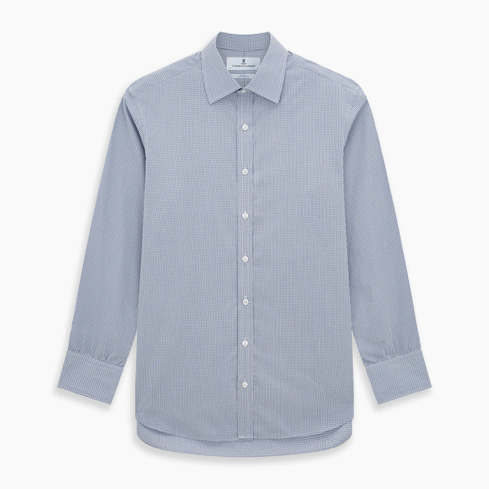 Pale Blue Micro Graph Check Mayfair Shirt Image 6