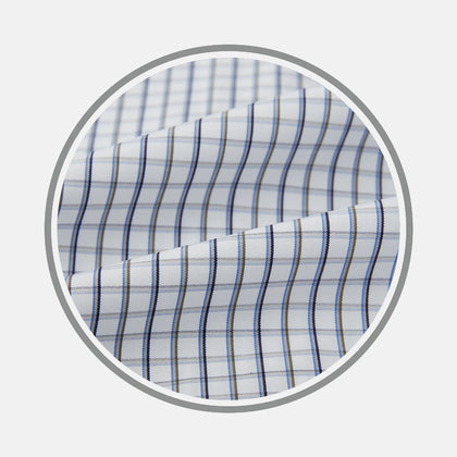 Blue And Coffee Tattersall Fabric