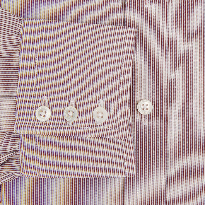 Red and Pink Ticking Stripe Mayfair Shirt Image 3