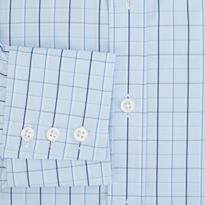 Navy and Blue Combination Check Mayfair Shirt Image 3