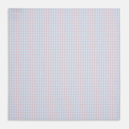 Hand Rolled Red Multi Graph Check  Handkerchief Image 2