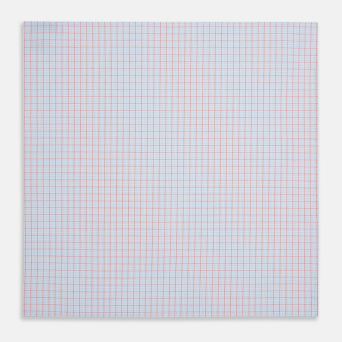 Hand Rolled Red Multi Graph Check  Handkerchief Image 2
