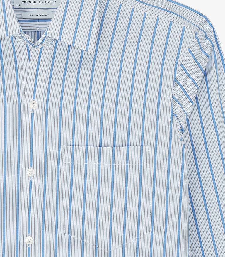 Turnbull & Asser Blue Striped Cotton Shirt