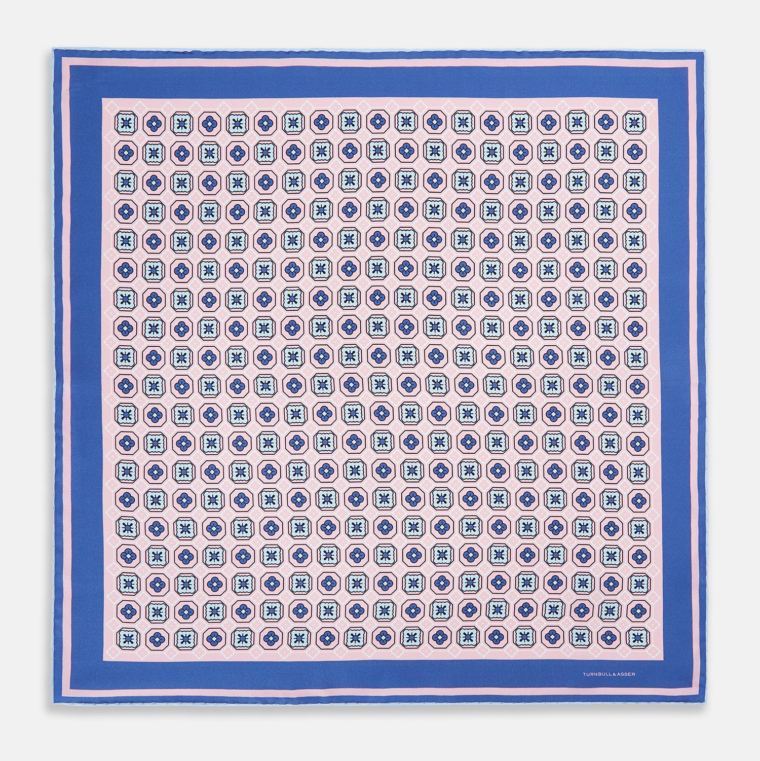 Image 9 of product Light Pink Floral Tile Silk Pocket Square
