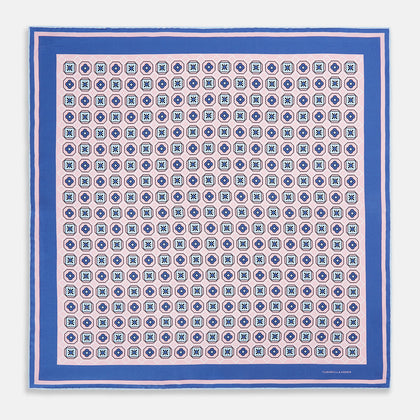 Light Pink Floral Tile Silk Pocket Square Image 8