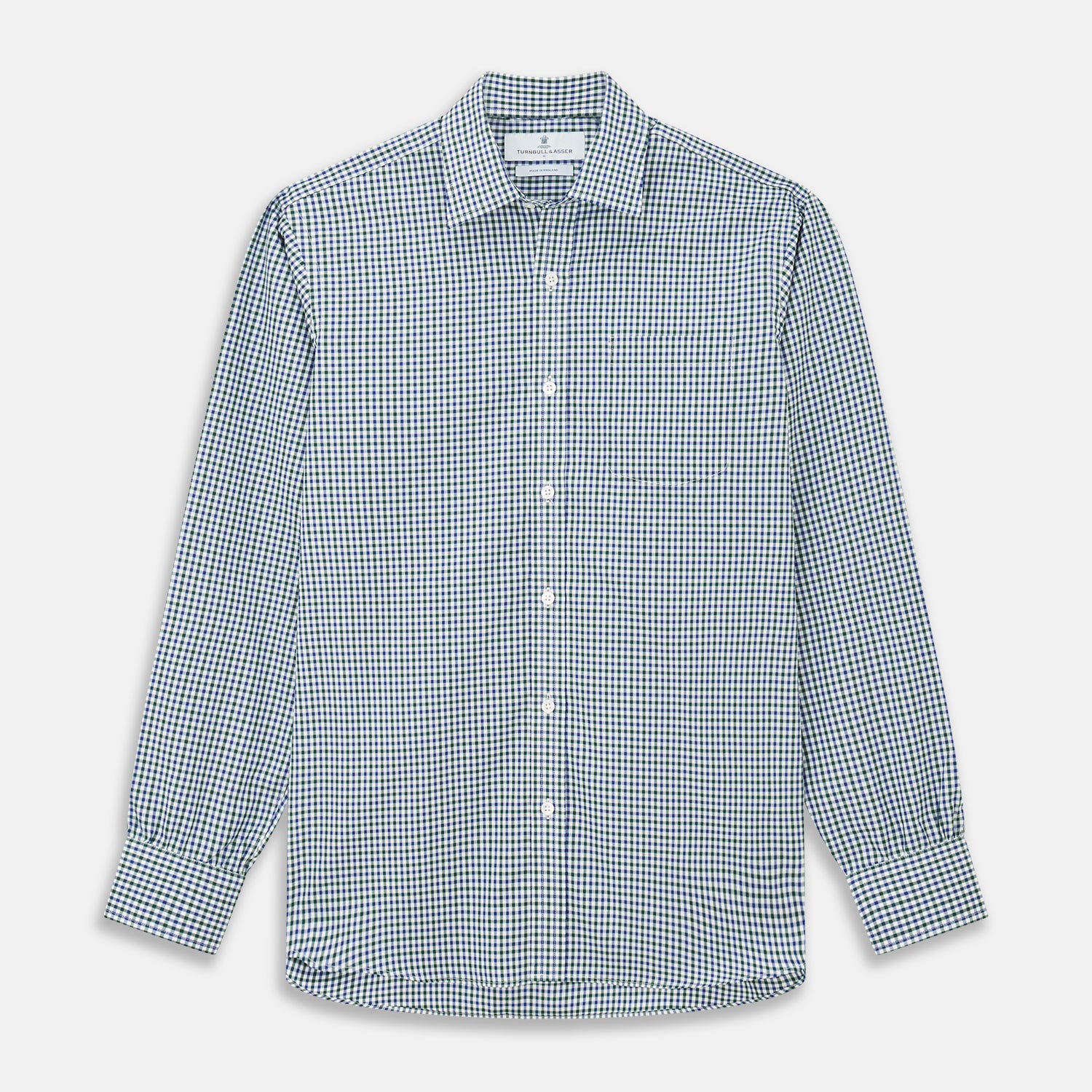 Green and Blue Cotton Multi Check Weekend Fit Finch Shirt