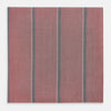 View 1 of product The Red Track Stripe Hand-Rolled Handkerchief by Turnbull & Asser features vertical gray and thin white stripes on red, a subtle woven texture, and elegant hand-rolled edges. Made in England.
