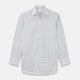 Blue Multi Check Regular Fit Cotton-Cashmere Shirt with T&A Collar and 3 Button Cuffs