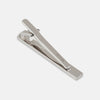 View 2 of product The Turnbull & Asser Navy Patterned Tie Bar, crafted in sterling silver with a geometric navy design, is shown on a plain white background.