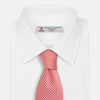 Red and White patterned silk tie