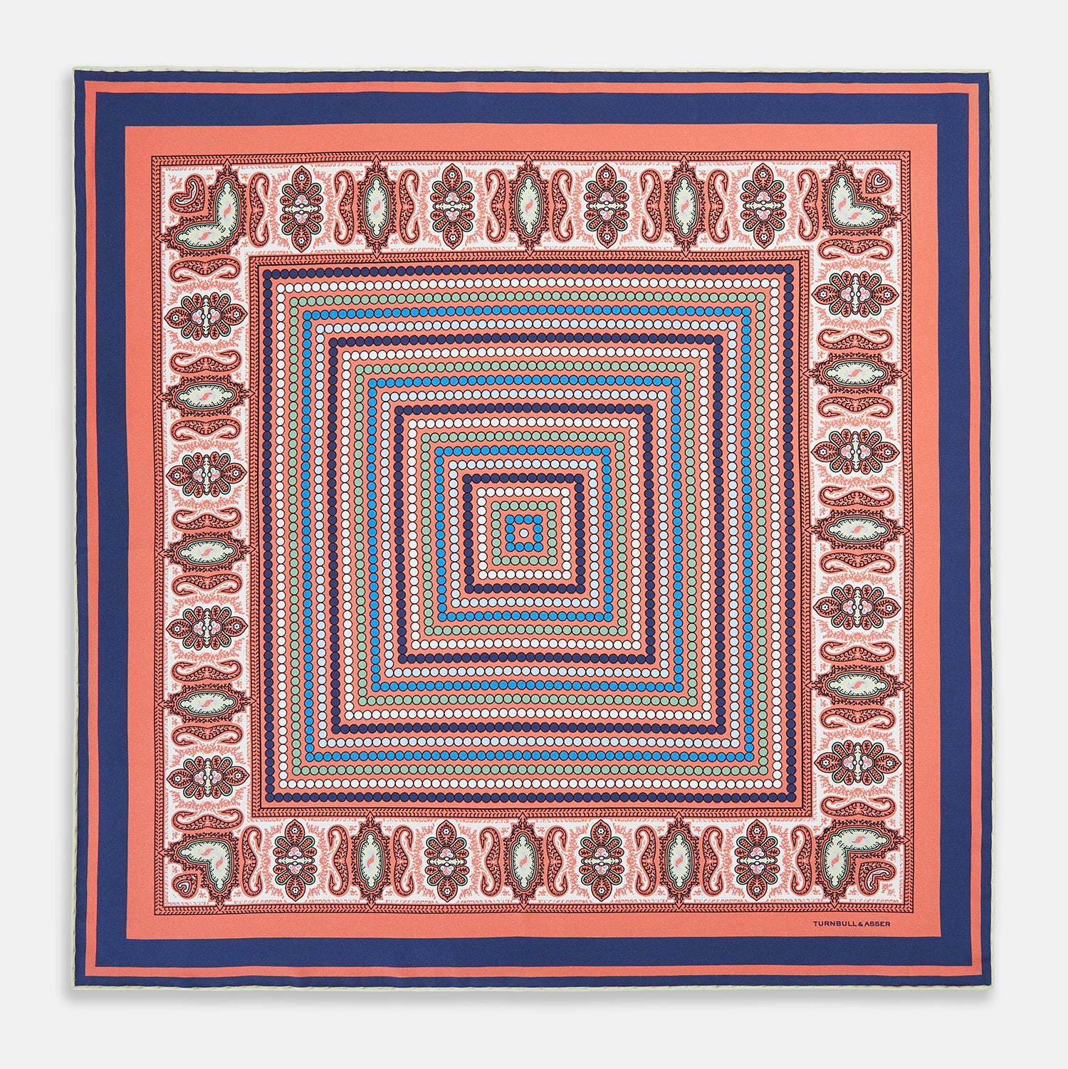 Image 8 of product Orange Dots and Paisley Silk Pocket Square