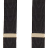 View 2 of product Turnbull & Asser Black Adjustable Formal Braces featuring leather ends and beige metal adjusters, made in England, shown on a white background.