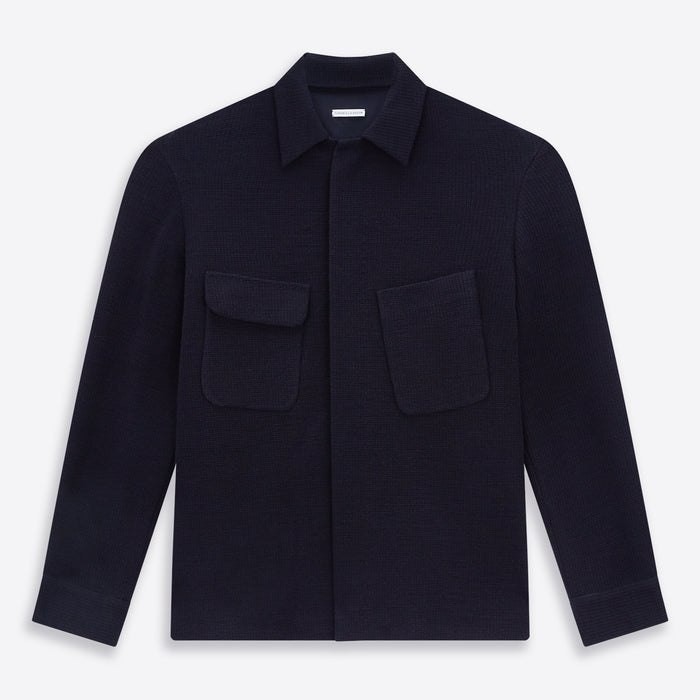 Navy Greenwich Knitted Overshirt