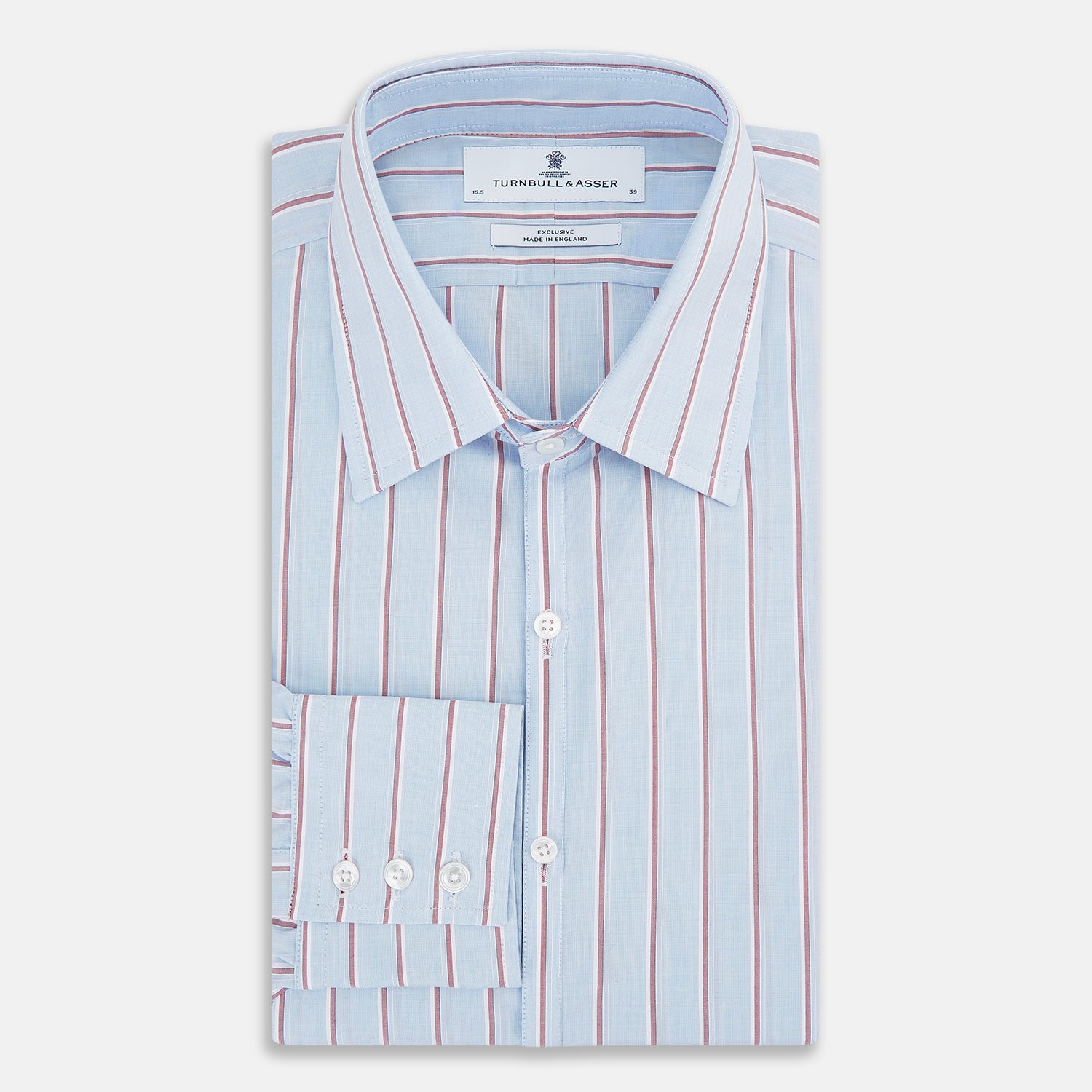 Image 5 of product Blue and Burgundy Multi-Stripe Westminster Shirt