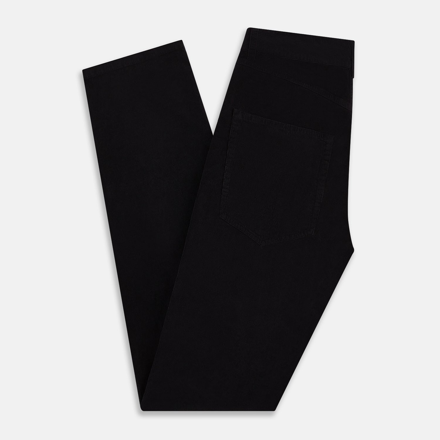 View 6 of product Turnbull & Asser's EXTREME LEG 5 POCKET JEANS NAVY CORD feature a classic 5-pocket design with button and zipper closure, straight-leg fit, and front pockets, shown on a plain white background.