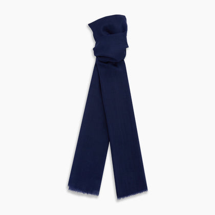 Navy Cashmere Scarf Image 2