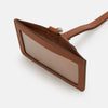 View 2 of product The Turnbull & Asser Camel ID Card Holder, shown on a white background, features Italian leather in brown with a matching lanyard, silver clasp, keychain tag, and "Turnbull & Asser" embossed in gold lettering.