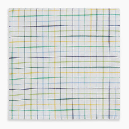 Yellow Multi Double Grid Check Hand-Rolled Handkerchief Image 3
