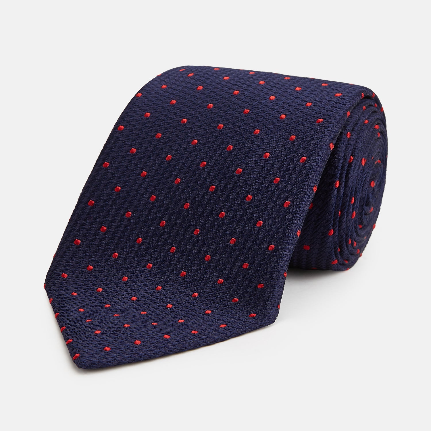 LACE ON TONE SPOT NAVY TULIP RED TIE