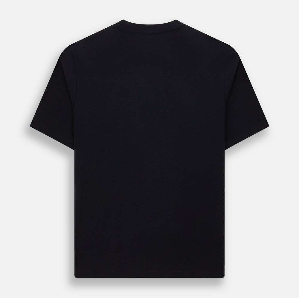 The Turnbull & Asser Navy Short-sleeve Fitted T-Shirt, featuring a simple crew neckline and no visible logos or designs, is shown from the front on a white background—ideal for smart casual looks.