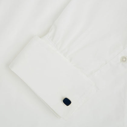 Navy Rounded Square Cufflinks Image 2