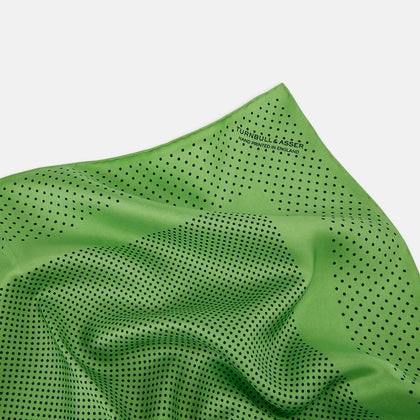 Fern Green Dot Silk Pocket Square