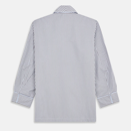 Pale Blue Multi Stripe Cotton Quin Pyjamas Image 5