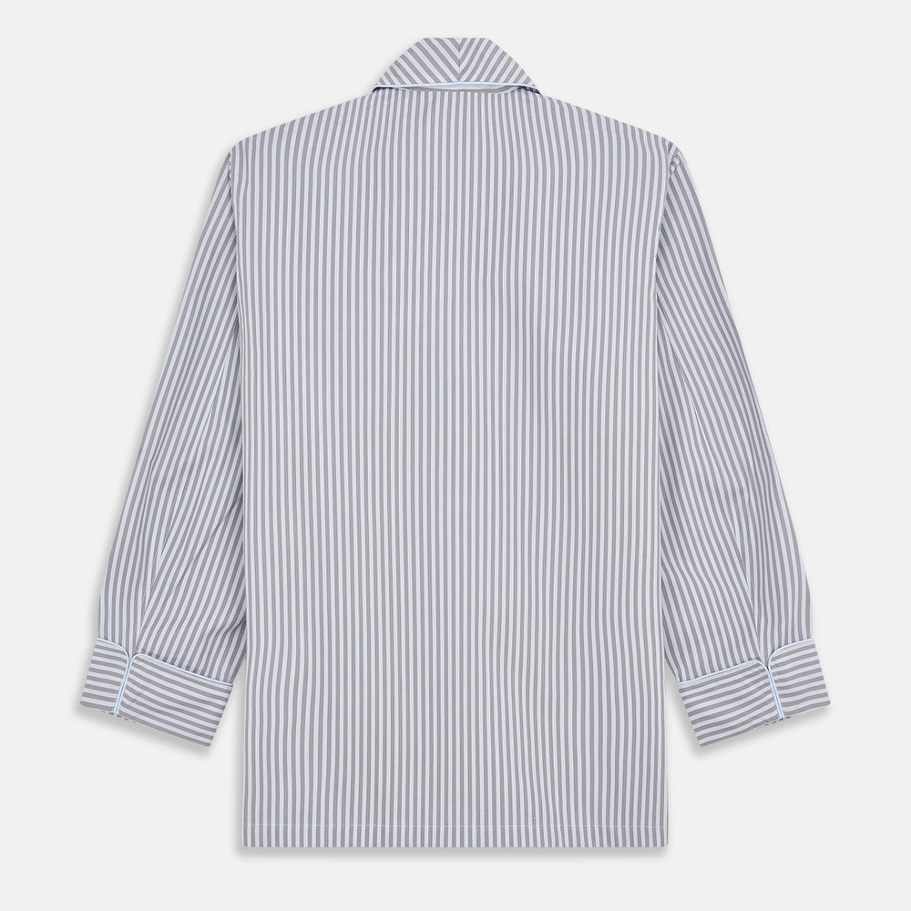 Pale Blue Multi Stripe Cotton Quin Pyjamas