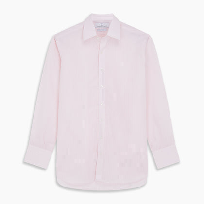 White and Pink Wide Stripe Mayfair Shirt Image 5