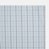View 2 of product The Turnbull & Asser Navy and Blue Combination Check Hand-Rolled Handkerchief features a classic check pattern in navy and blue with thin white lines, shown laid flat on a white background.