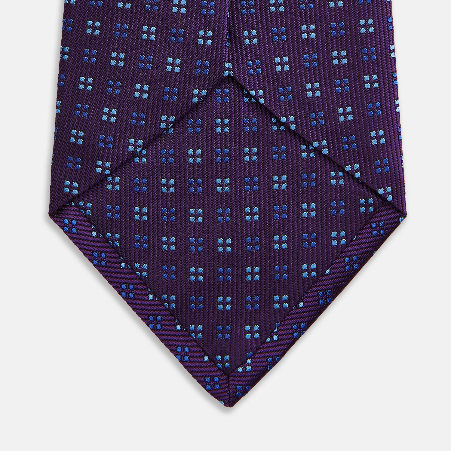 MINI SQUARE SPOT PLUM BLUE TIE – Turnbull & Asser UK
